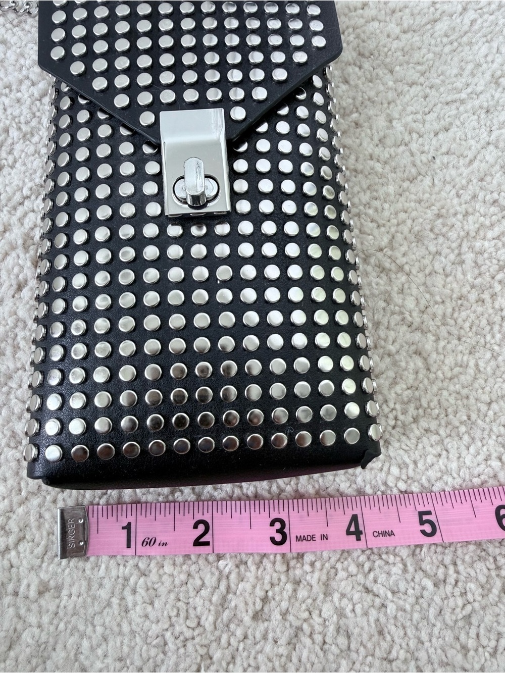 Stradivarius Black Studded Mini Crossbody Bag with Chain - Picture 12 of 13